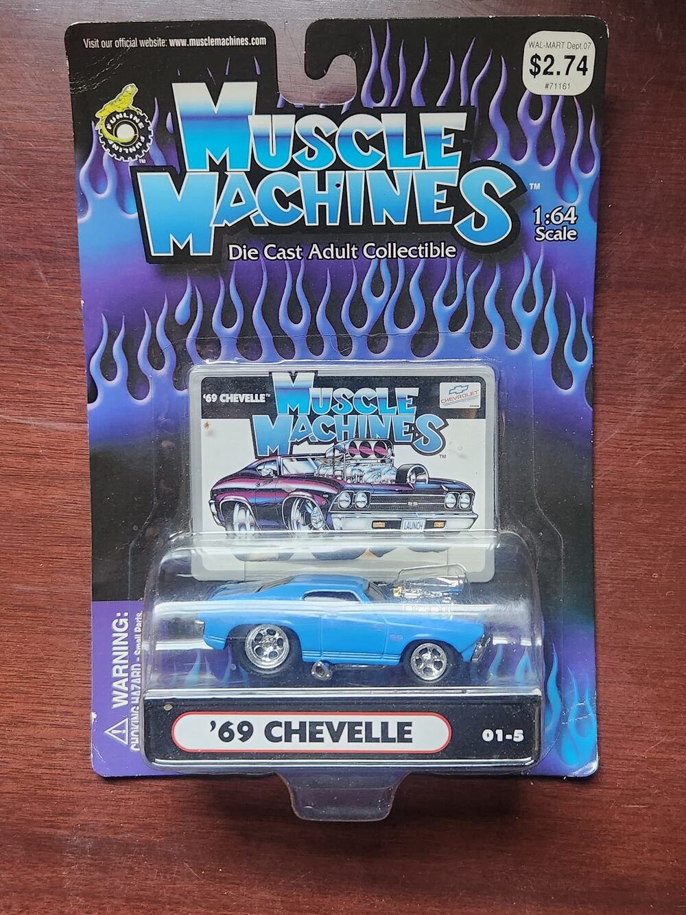 Muscle Machines 69 Chevelle Blue 1:64 Diecast Car Collectible